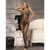 Subblime - 951788 Bodystocking Long En Resille Avec Bretelles Sur La Poitrine Et Le Dos Noir Taille Unique